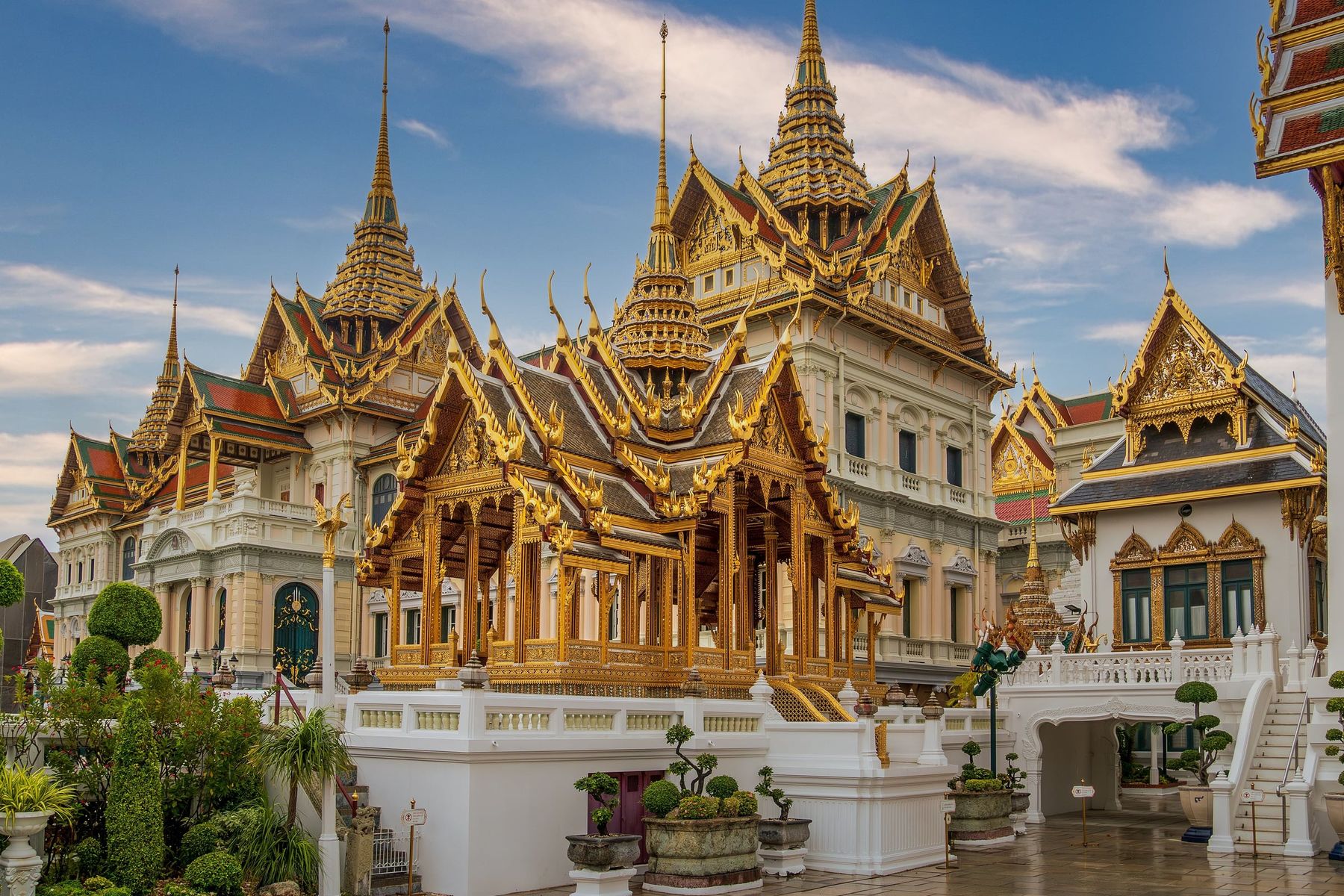 Gilded spires of the Grand Palace, Bangkok